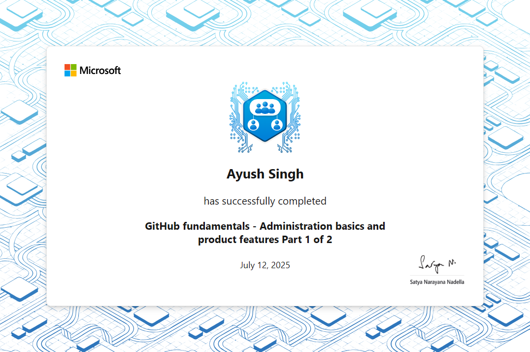 GitHub Administration Basics Certificate