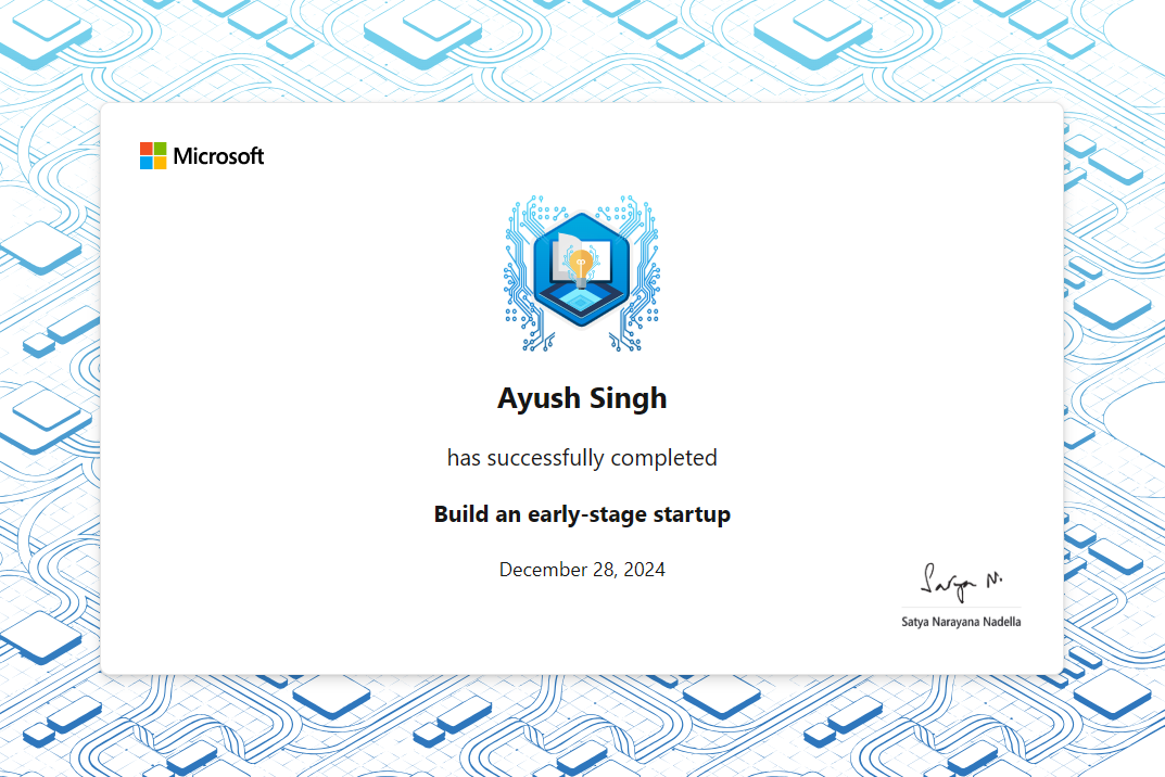 Build an Early-Stage Startup Certificate